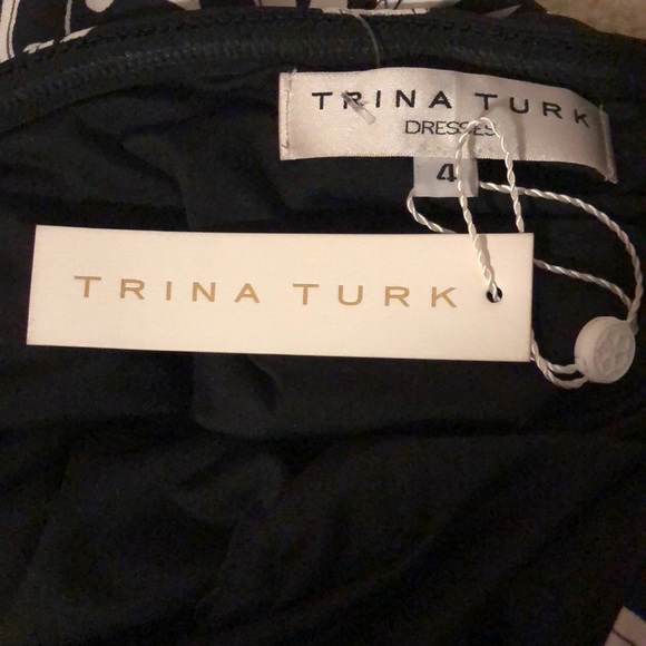 NWT Trina Turk Floral Black and White Maxi Dress - Picture 8 of 8